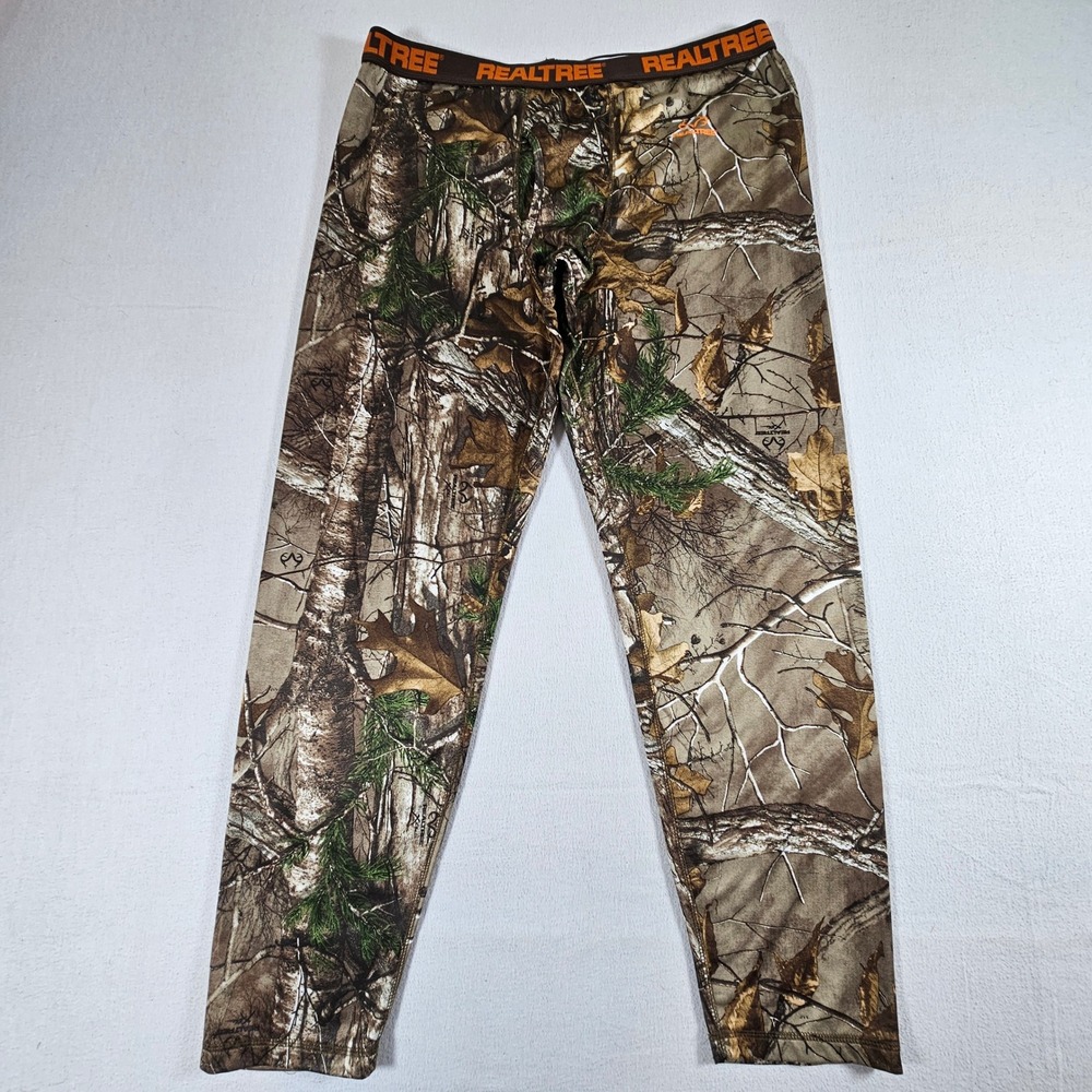 Realtree Thermal Base Layer Pants Mens XL Brown Camo Performance Leggings